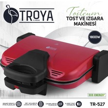 Özbience Çıkarılabilir Granit Plakalı 1800W Kırmızı Tost ve Izgara Makinesi