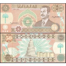 Emir Koleksiyon Coin & Paper Collection Irak 1991 Yılı Saddam Hüseyin 50 Dinar Kağıt Para Çil ( Unc ) Koleksiyon Para