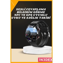 İn3dex Gps Uyumlu Akıllı Saat Uyku ve Sağlık Takibi Sesli Görüşme 21 Gün Pil
