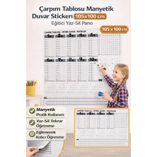 Özbience Manyetik Çarpım Tablosu Duvar Stickerı, Eğitici ve Renkli Öğrenme Panosu