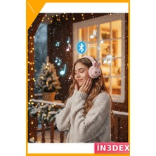 İn3dex Kablosuz Bluetooth Kulaklık Tavşan Tasarımlı Tf Kart Girişli Şarjlı