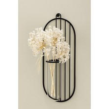 Özbience Metal Oval Duvar Saksılığı, Dekoratif Çiçeklik ve Stand, Vazo Tasarımı