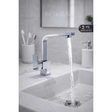 Mixsa Lüx Krom Kare Lavabo Bataryası Çeşmesi