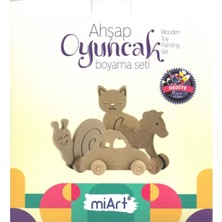 Özbience Renkli Ahşap Oyuncak Boyama Seti, Çocuklar Için Eğlenceli ve Güvenli