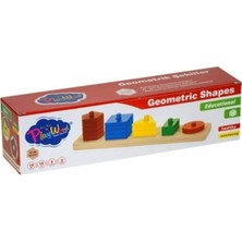 Özbience Renkli Ahşap Geometrik Şekiller Seti, Eğlenceli ve Öğretici Oyun Malzemesi