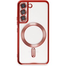 Motto Ticaret Mey Ithalat®  Samsung Galaxy S22 Kılıf Kross Magneticsafe Kapak - Kırmızı