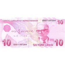 Emir Koleksiyon Coin & Paper Collection Türkiye 9.emisyon 10 Lira G001 Değerli Ilk Prefix Yerli Kağıt Para Çil ( Unc ) Koleksiyon Para