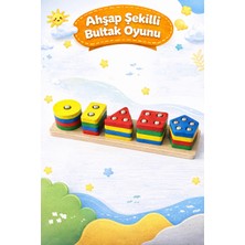 Özbience 5’li Ahşap Geometrik Şekil Yerleştirme Oyunu Eğitici ve Eğlenceli