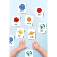 Özbience Eğitici Ahşap Zeka Kartları ile Gezegenler Eşleştirme Oyunu