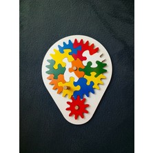 Özbience Renkli Ahşap Dişli Çark Puzzle, Zeka Geliştirici, Eğlenceli ve Öğretici