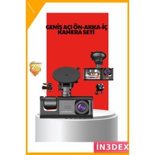 İn3dex Üçlü 170° Geniş Açı Araç Içi Kamera Seti 1080P Full Hd