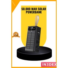 İn3dex Güneş Panelli Taşınabilir Powerbank Çoklu Şarj LED Işıklı
