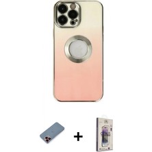 Marsilyan™- iPhone 13 Pro Max Kılıf Kutup Yansıma Özel Seri - Siyah Bilvis 3D Cam Ekran Koruyucu + Metal Kamera Lens Koruma Cam - Kı