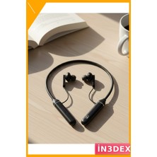 İn3dex Kablosuz Boyun Askılı Stereo Kulaklık Güçlü Bas Net Ses Uzun Pil