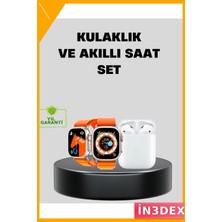 İn3dex Akıllı Saat ve Bluetooth Kulaklık Seti S8 Ultra 1.75 Inç