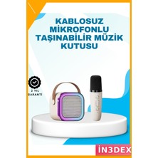 İn3dex Kablosuz Bluetooth Karaoke Mikrofon Hoparlör Seti Taşınabilir 10-20W