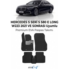 Otocraft Mercedes S Seri S 580 E Long W223 (2021 ve Sonrası) Araca Özel 3D Havuzlu Eva Oto Paspas Full Set 5 Parça
