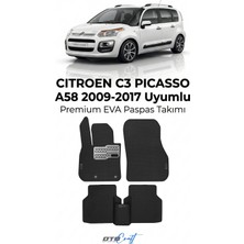 Otocraft Citroen C3 Picasso A58 (2009-2017) Araca Özel 3D Havuzlu Eva Oto Paspas Full Set 5 Parça