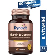 Dynavit Vitamin B Complex 50 Kapsül - Enerji - B1, B2, B3, B5, B6, B12 Vitaminleri Türkiye Menşeli