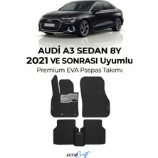 Otocraft Audi A3 Sedan 8y (2021 ve Sonrası) Araca Özel 3D Havuzlu Eva Oto Paspas Full Set 5 Parça