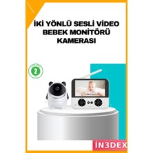 İn3dex Hd Gece Görüşlü Bebek Monitörü 720P Uzaktan Kontrollü Kamera
