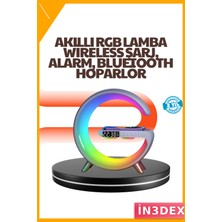 İn3dex Akıllı Masa Lambası 15W Hızlı Kablosuz Şarj Rgb Müzik
