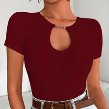 Defy Moda Kadın Zincir Detaylı Bluz
