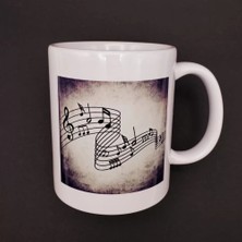 Uravas Store Müzik Notaları Tasarımlı Kupa Bardak