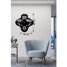 Renas Store Vosvos Araba Temalı Ahşap Duvar Saati - 40X40 cm Kesim