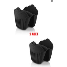 Evolis Kitchen 2 Adet Siyah Silikon Vak Vak Fırın Tutacagı Fırın Tutacağı