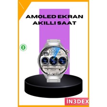 İn3dex Amoled Tam Ekran Metal Kordonlu Akıllı Saat Arama ve Sağlık Takibi