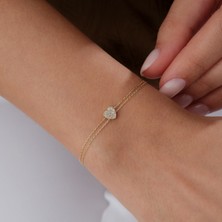 Cherry By Özkonak Stone Heart Çift Zincir Altın Bileklik