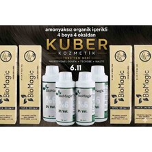Biomagic 6.11 Yoğun Küllü Koyu Kumral Organik Içerikli Amonyaksız Kalıcı Saç Boyası 4boya +4oksidan
