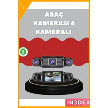 İn3dex 4 Kameralı Araç Kayıt Cihazı Full Hd 1080P Gece Görüş Park Izleme