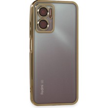 Almira Butik Mey Ithalat®   Redmi 10 5g Kılıf  Lensli Silikon - Gold