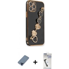 Marsilyan™- iPhone 12 Pro Kılıf Nova Işık Prime - Şeffaf Uv Polymer Nano Ekran Koruyucu + Metal Kamera Lens Koruma Cam - Mı