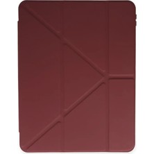 Almira Butik Mey Ithalat®  Samsung Galaxy X200 Tab A8 10.5 Kılıf Kalemlikli Mars Tablet Kılıfı - Mürdüm