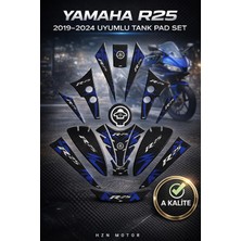 Yamaha R25 2019-2024 Uyumlu Tank Pad Set Depo Koruma Sticker Kaymaz Karbon