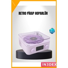İn3dex Retro Pikap Bluetooth Hoparlör 360 Derece Ses Projektörlü Gece Lambası