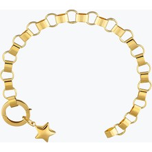 Goldium Jewellery Rolex Zincir Yıldız Charm Bileklik
