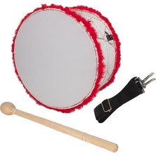 Karakız Kına Davulu Kırmızı Ledli (Pilsiz) Kırmızı Tüylü 50 Cm