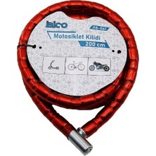 EkoAlışverişDünyam Kırmızı Motor Bisiklet Kilidi 22 mm x 200 cm