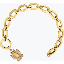 Goldium Jewellery Pembe Lotus Charm Bileklik
