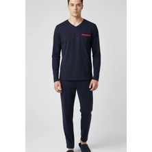 Dorelux Fit Cotton Düğmeli Yaka Pijama Takımı %100 Saf Pamuk Kumaş