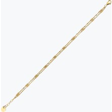 Goldium Jewellery Minimal Çift Sıra Çubuk Detay Bileklik