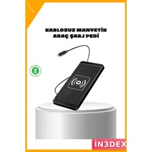 İn3dex Kablosuz Manyetik Şarj Pedi 15W Hızlı Qi Destekli Silikon