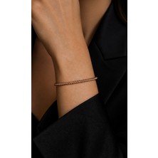 Miraç Gümüş Takı Atölyem 925 Ayar Gümüş Özel Tasarım Şık Dorika Bileklik (Renk: Rose)