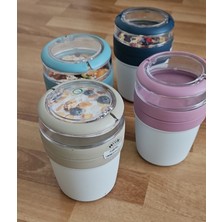​titiz Mixme Bölmeli Müsli Kabı - 650 ml Kaşıklı Yoğurt Kabı, Sızdırmaz Diyet ve Atıştırmalık Saklama Kabı