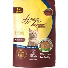 How Meow 24 Adet Jöleli Parça Etli Yetişkin Kedi Yaş Maması Tavuklu  85 Gram