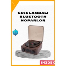 İn3dex Bluetooth Hoparlörlü Gece Lambası Dijital Saat Su Dalgası Işıklı